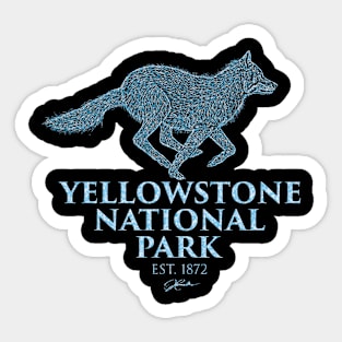 Yellowstone National Park Running Wolf Sticker